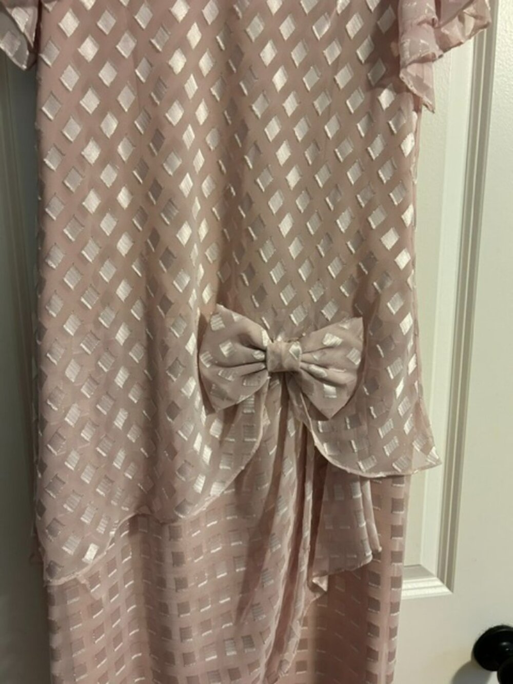 Vintage 1980's Patra Cocktail Pink Dress with Bow, Size Small - Picture 6 of 8
